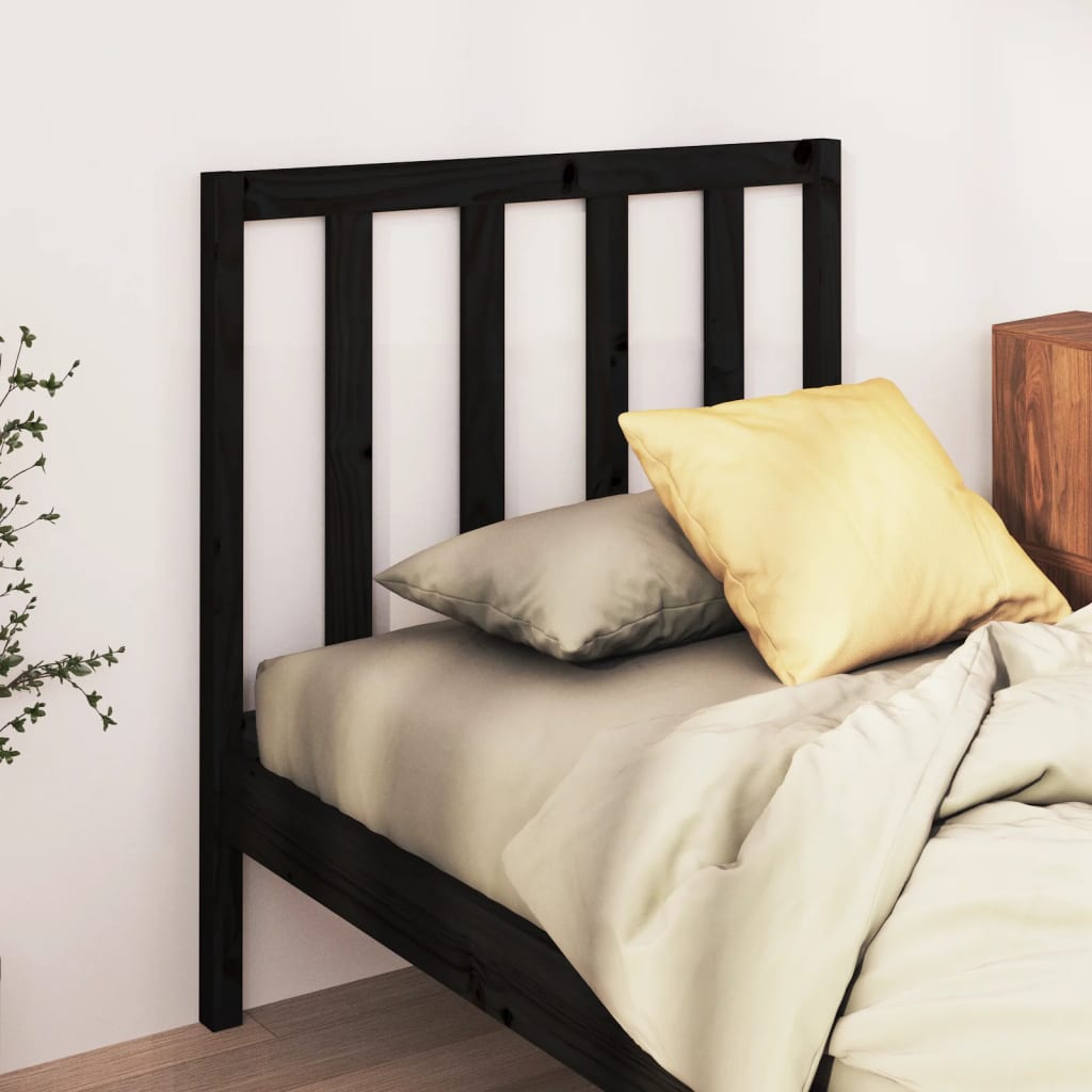 sengegærde 106x4x100 cm massivt fyrretræ sort