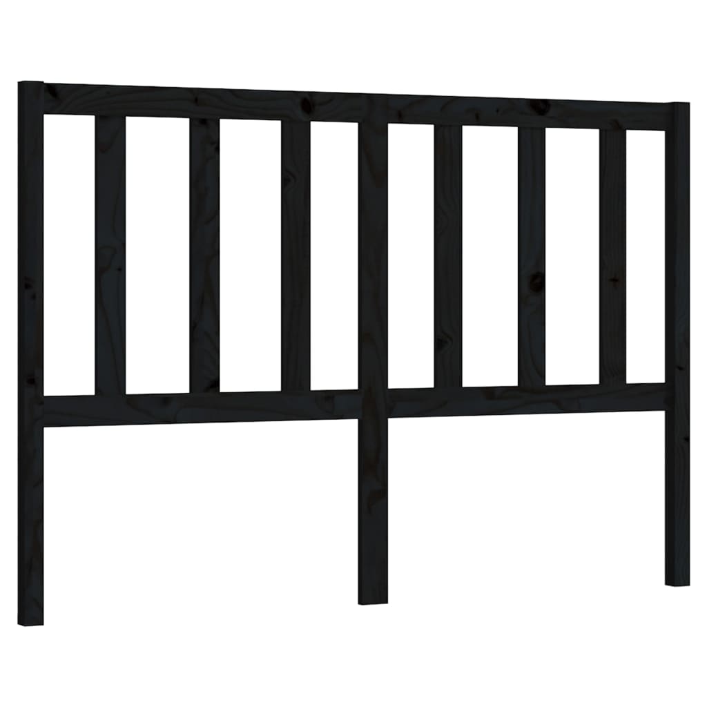 sengegærde 126x4x100 cm massivt fyrretræ sort