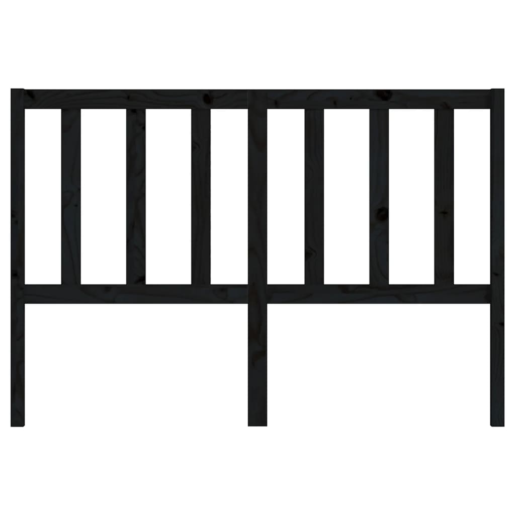 sengegærde 166x4x100 cm massivt fyrretræ sort