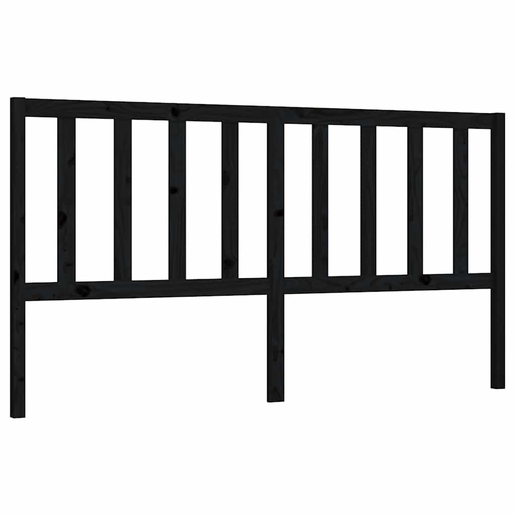 sengegærde 186x4x100 cm massivt fyrretræ sort