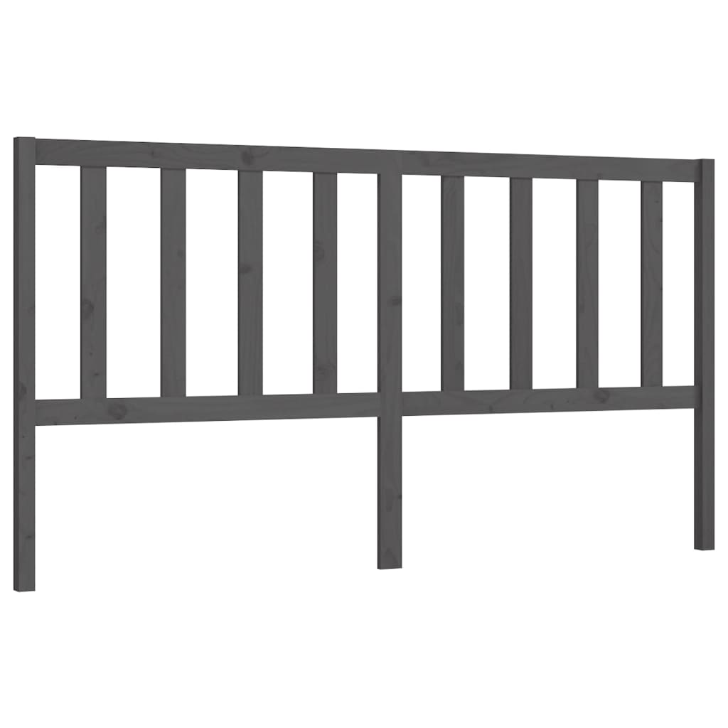 sengegærde 206x4x100 cm massivt fyrretræ grå