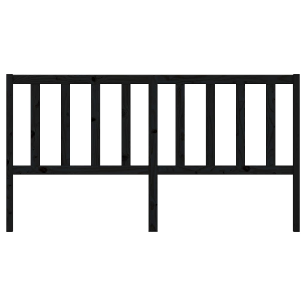 sengegærde 206x4x100 cm massivt fyrretræ sort