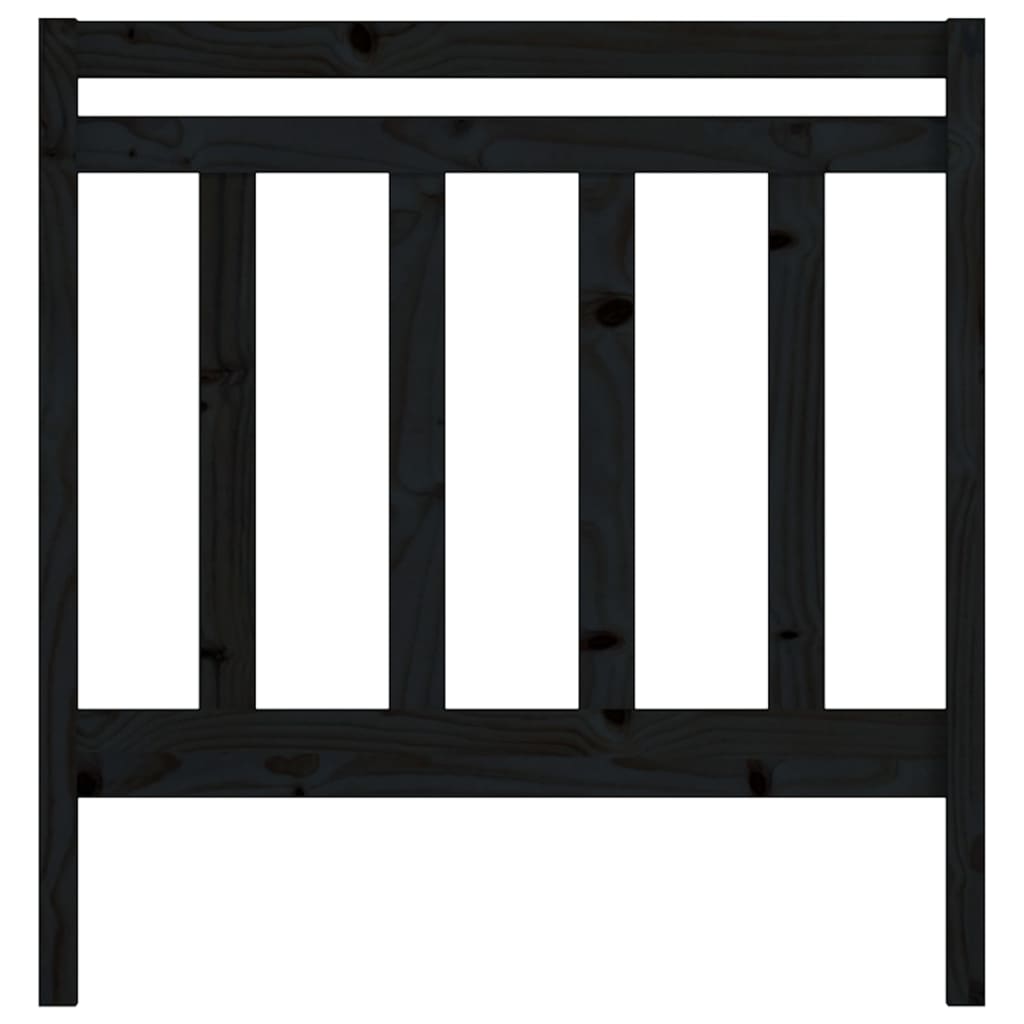 sengegærde 96x4x100 cm massivt fyrretræ sort