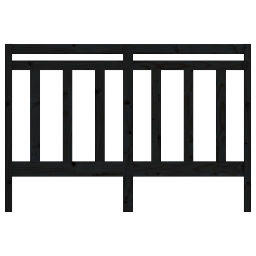 sengegærde 126x4x100 cm massivt fyrretræ sort