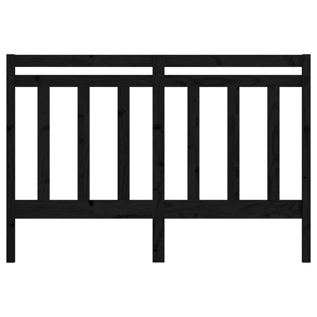 sengegærde 146x4x100 cm massivt fyrretræ sort
