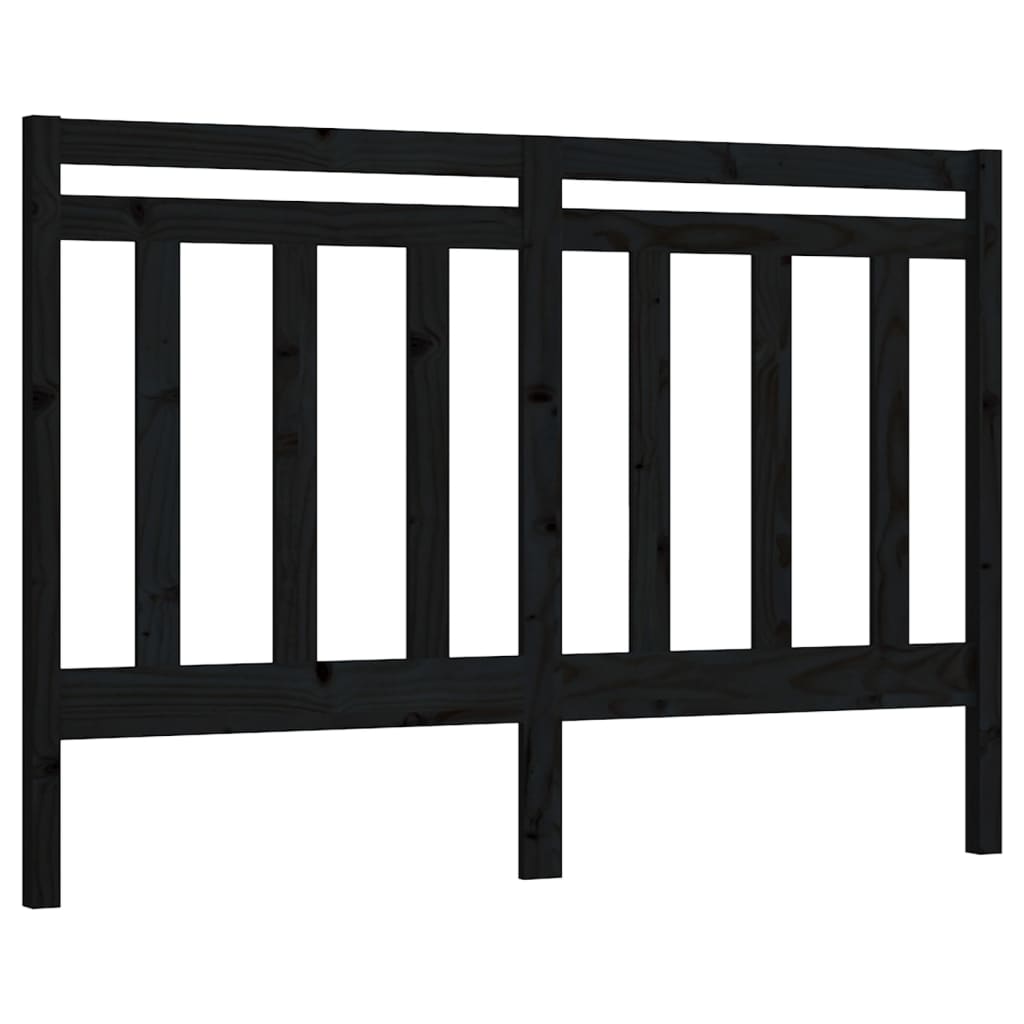 sengegærde 166x4x100 cm massivt fyrretræ sort