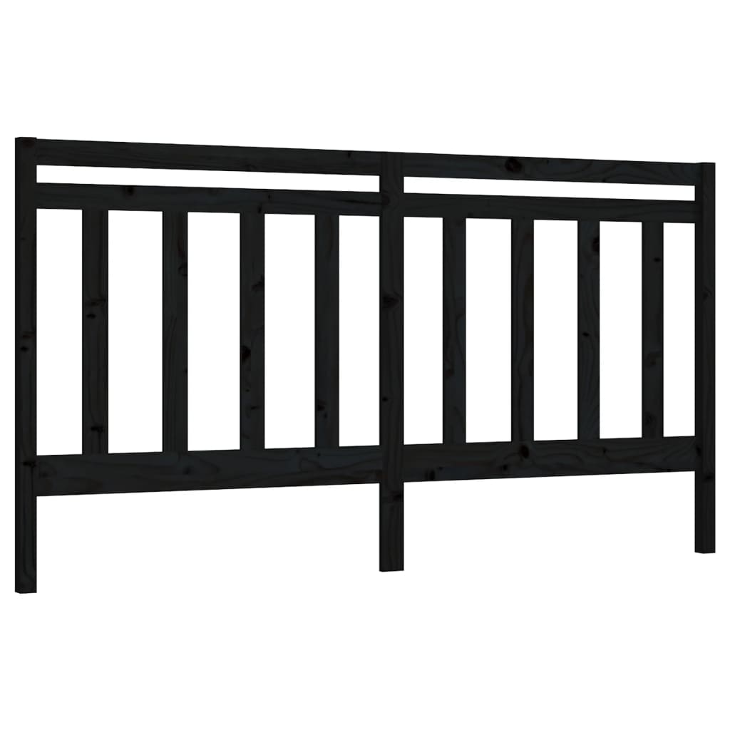 sengegærde 186x4x100 cm massivt fyrretræ sort