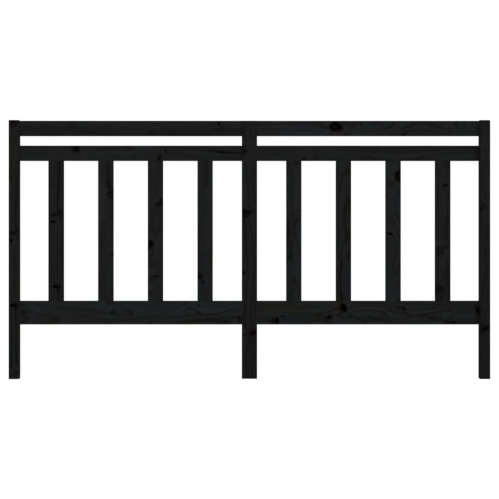sengegærde 186x4x100 cm massivt fyrretræ sort