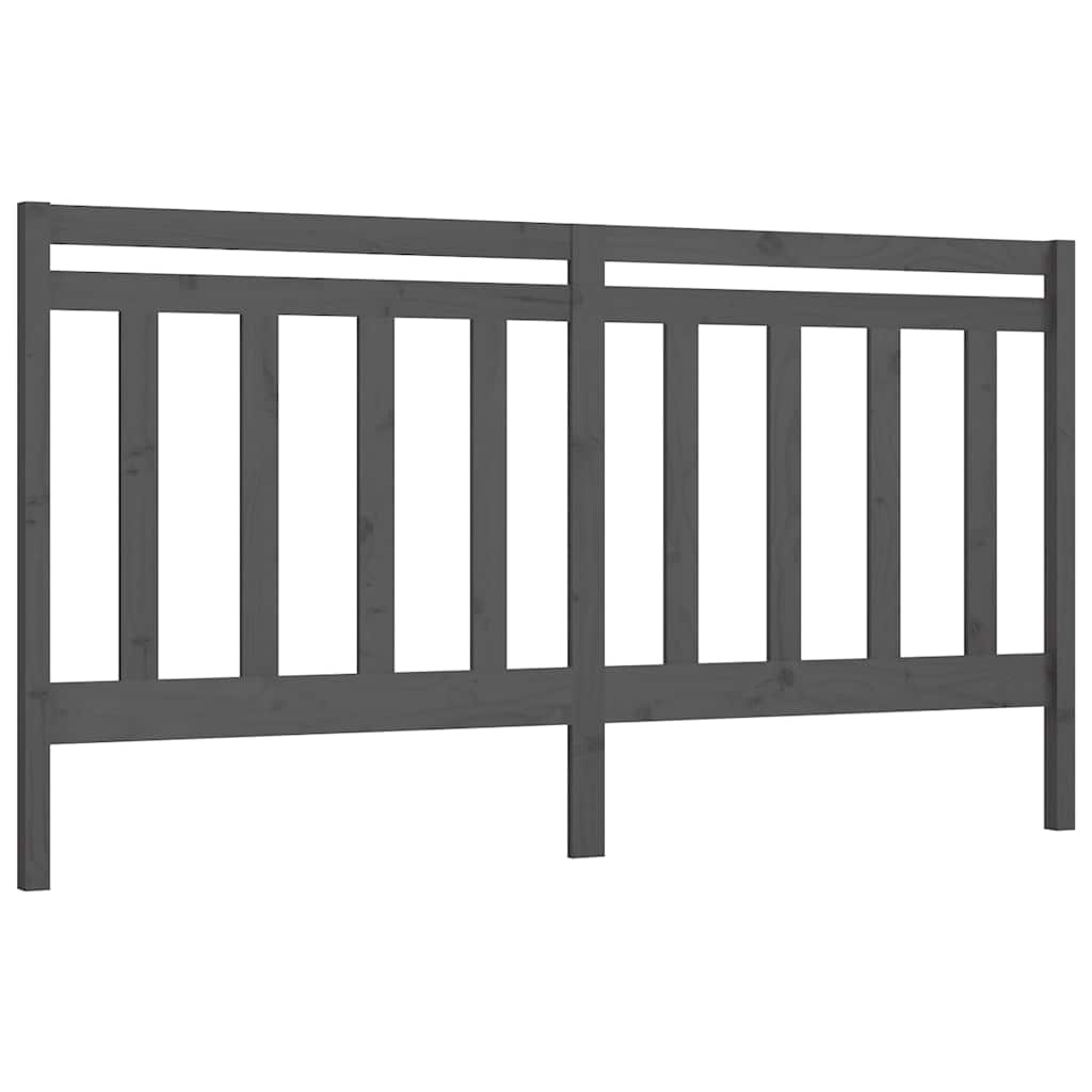 sengegærde 206x4x100 cm massivt fyrretræ grå