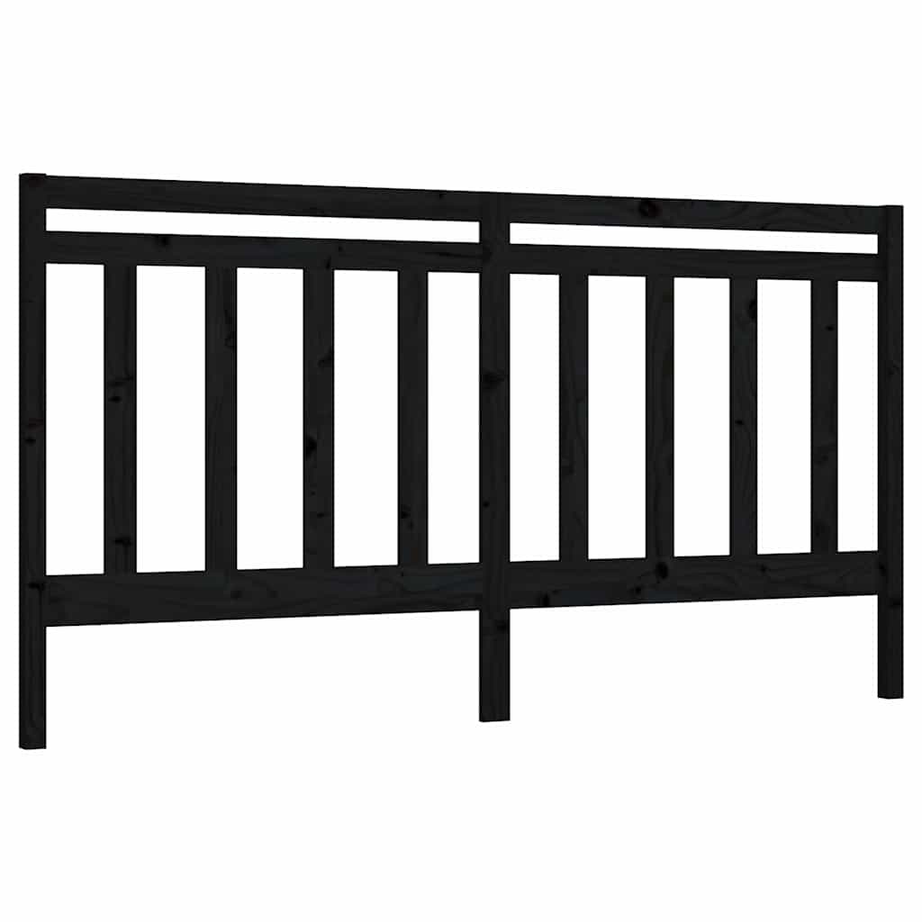 sengegærde 206x4x100 cm massivt fyrretræ sort
