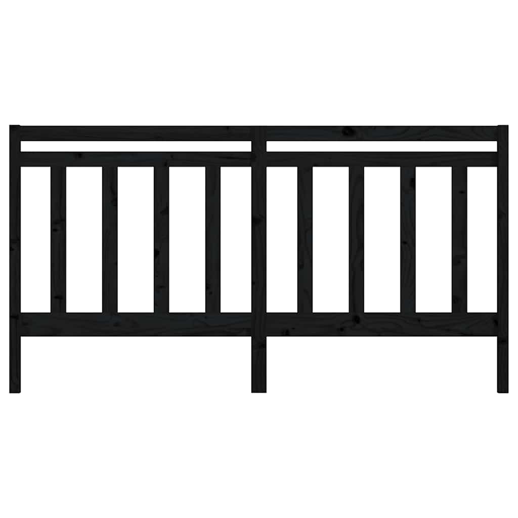 sengegærde 206x4x100 cm massivt fyrretræ sort