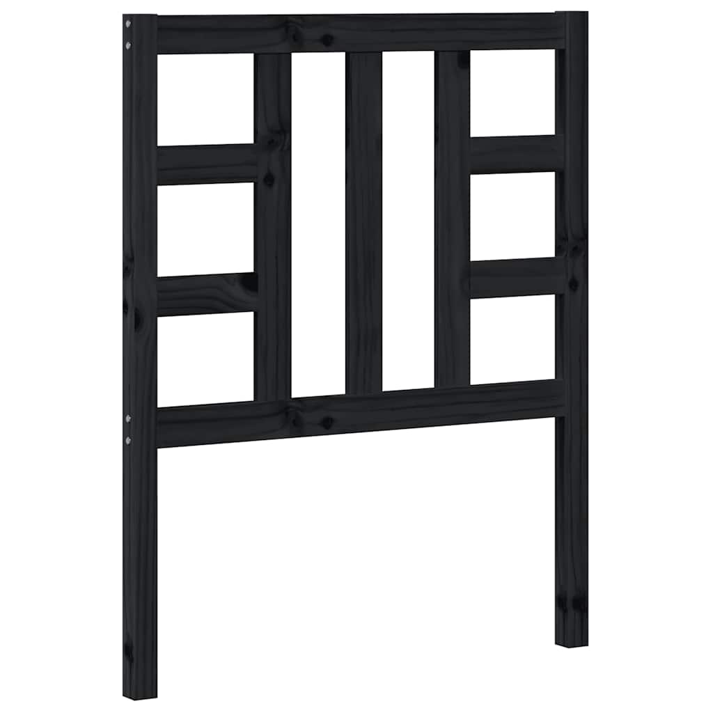 sengegærde 81x4x100 cm massivt fyrretræ sort