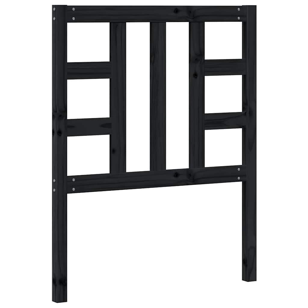 sengegærde 81x4x100 cm massivt fyrretræ sort