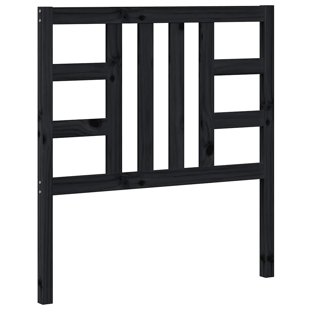sengegærde 96x4x100 cm massivt fyrretræ sort
