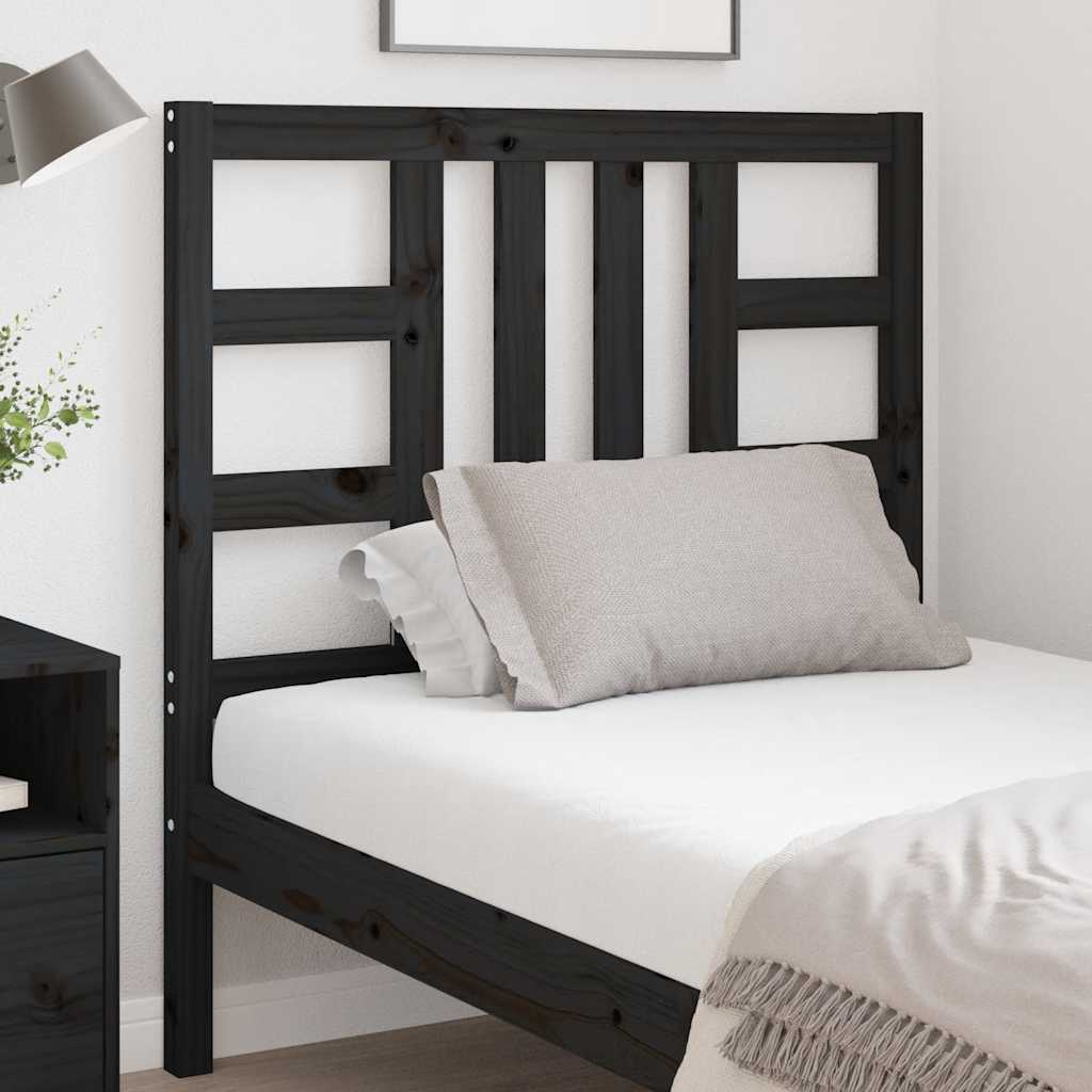 sengegærde 96x4x100 cm massivt fyrretræ sort