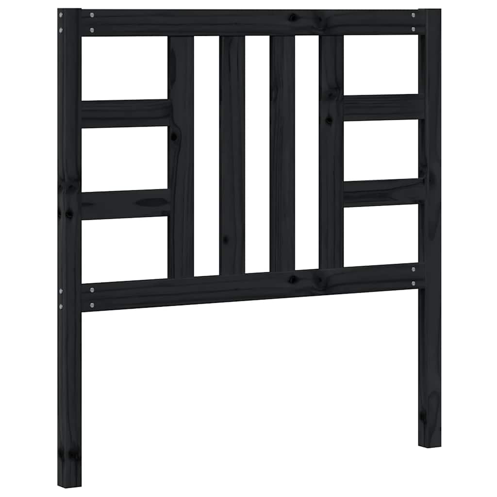 sengegærde 96x4x100 cm massivt fyrretræ sort