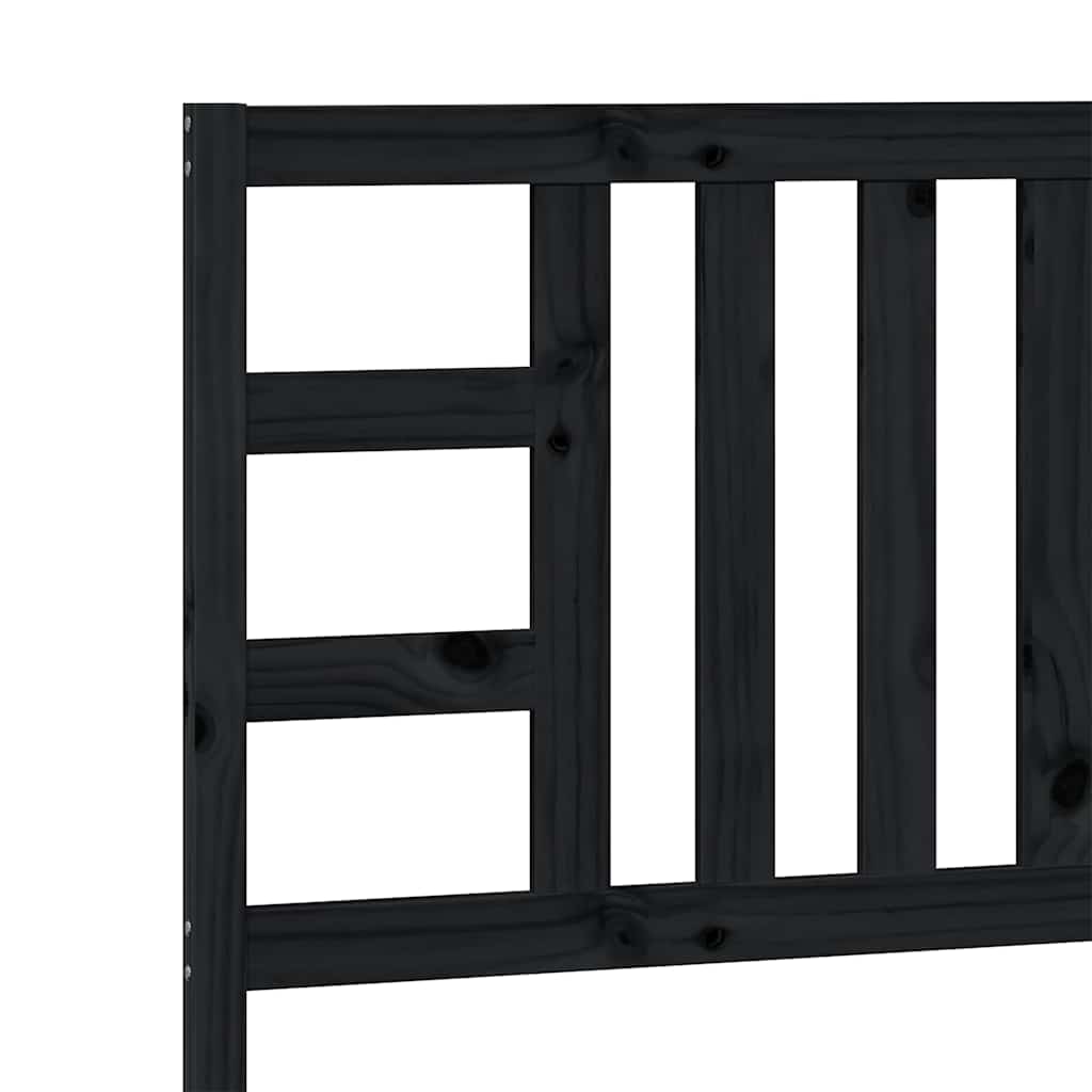 sengegærde 96x4x100 cm massivt fyrretræ sort