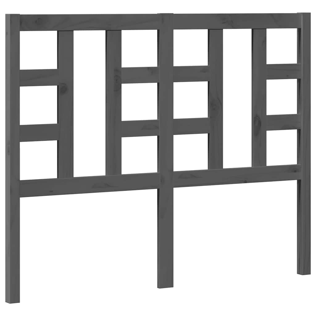 sengegærde 126x4x100 cm massivt fyrretræ grå