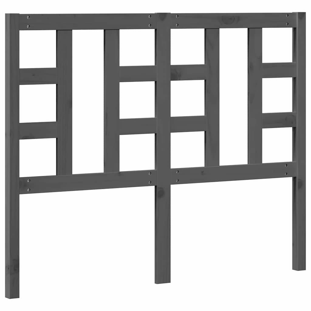 sengegærde 126x4x100 cm massivt fyrretræ grå