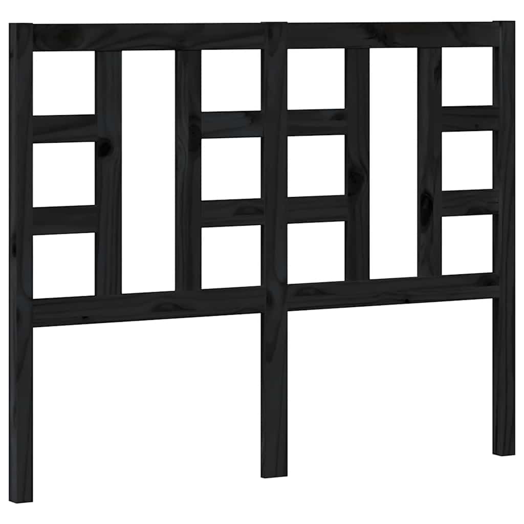 sengegærde 126x4x100 cm massivt fyrretræ sort