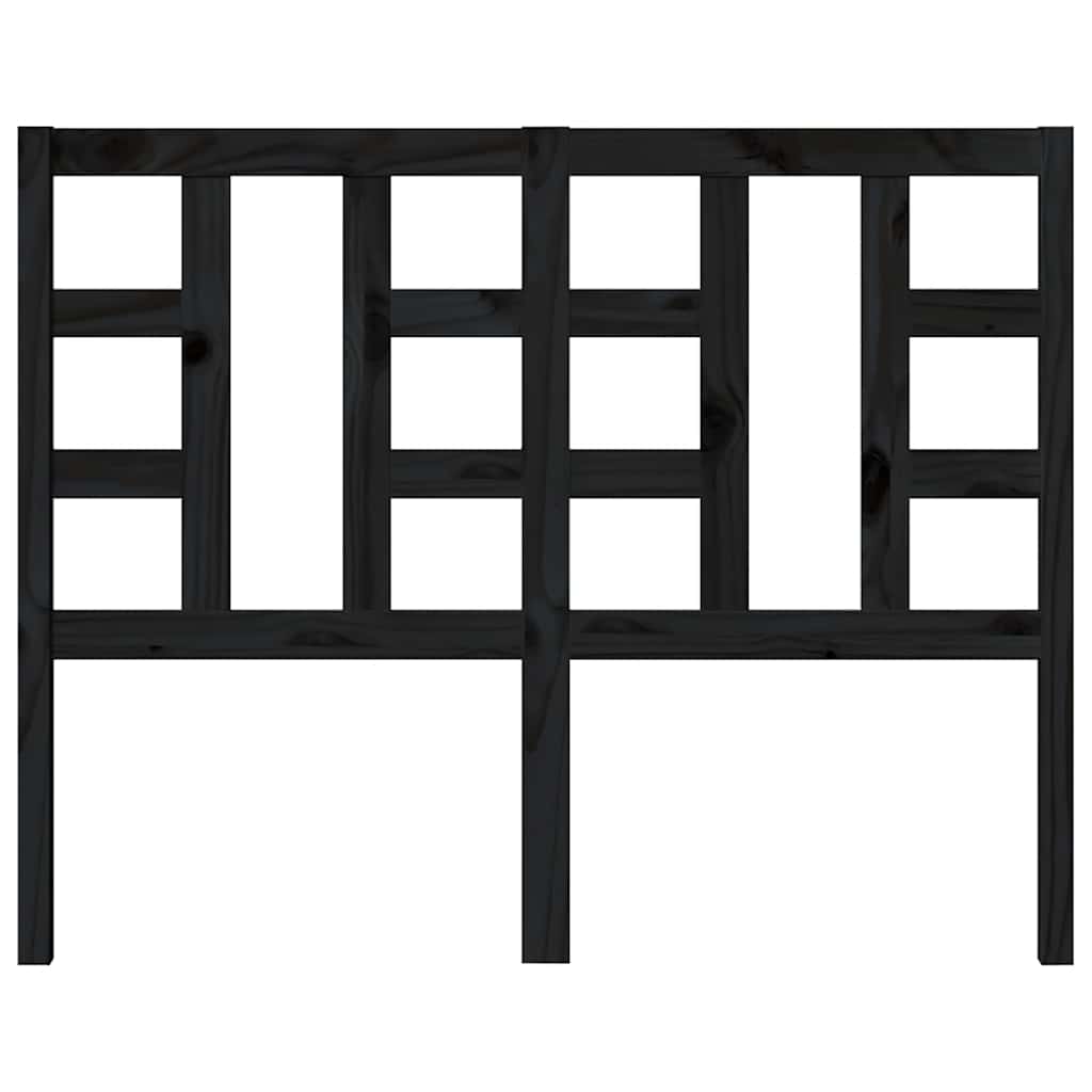 sengegærde 126x4x100 cm massivt fyrretræ sort