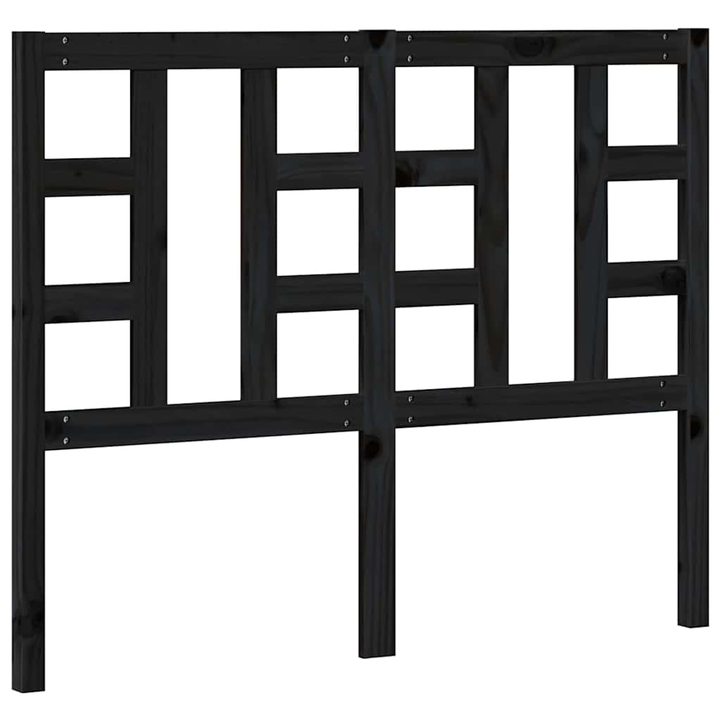 sengegærde 126x4x100 cm massivt fyrretræ sort