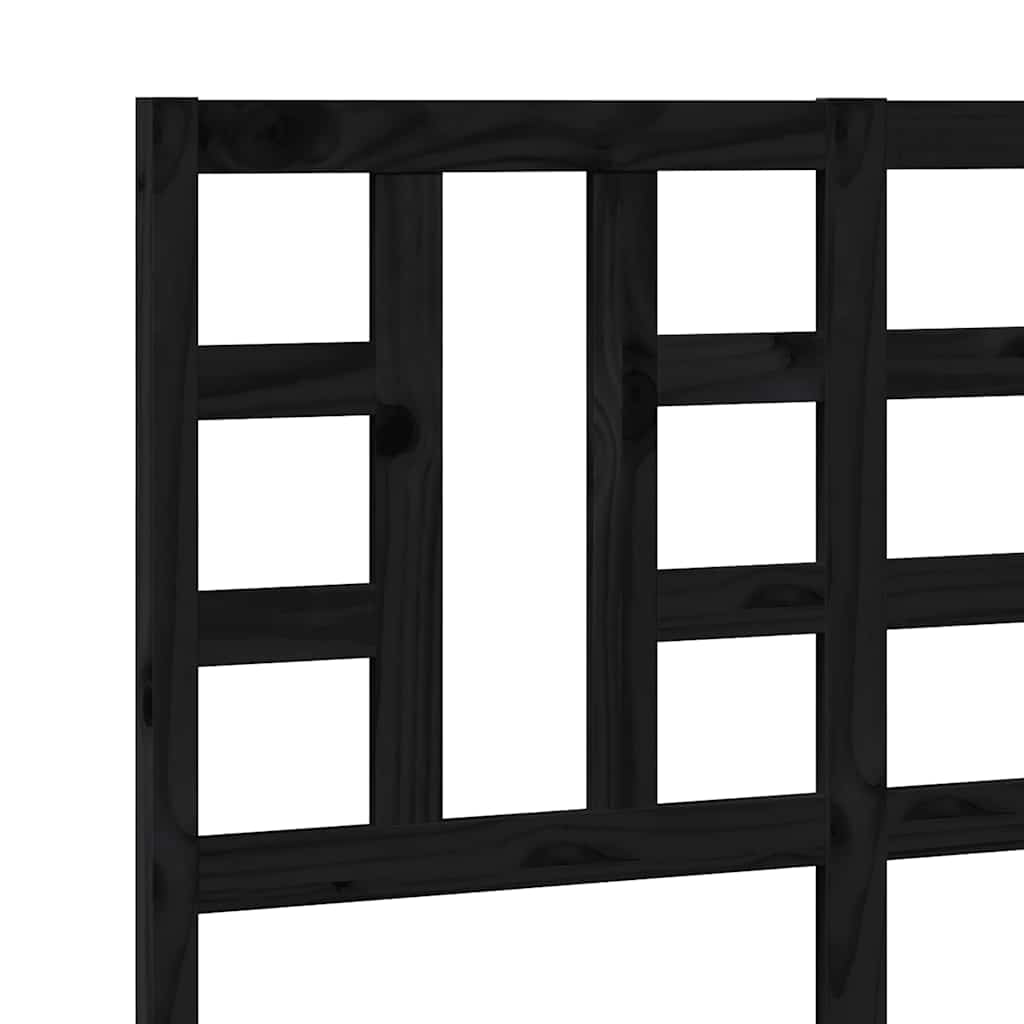 sengegærde 126x4x100 cm massivt fyrretræ sort