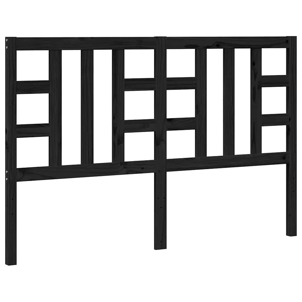 sengegærde 146x4x100 cm massivt fyrretræ sort