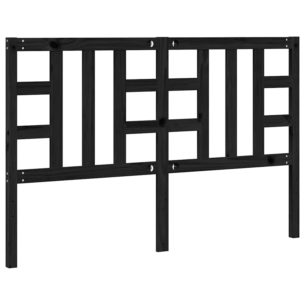 sengegærde 146x4x100 cm massivt fyrretræ sort