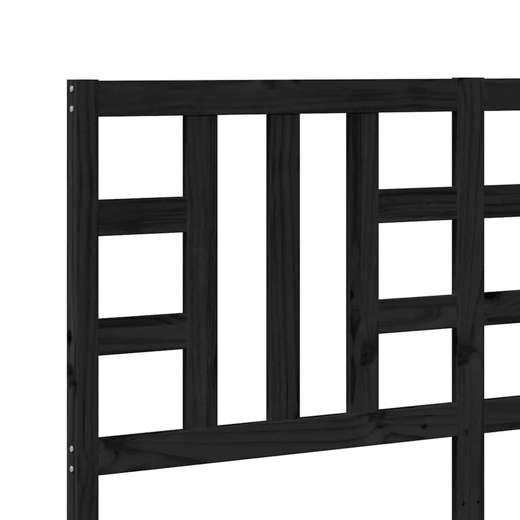 sengegærde 146x4x100 cm massivt fyrretræ sort