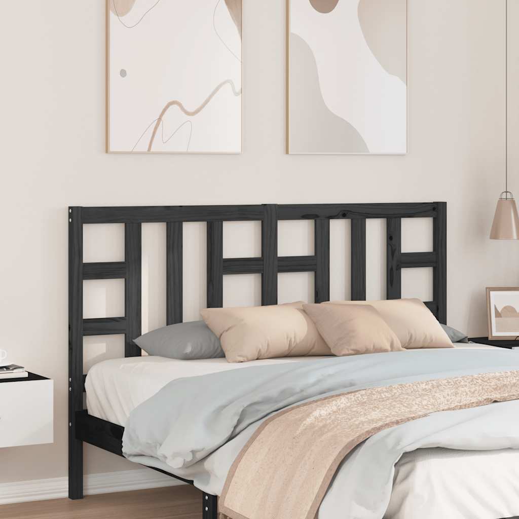 sengegærde 146x4x100 cm massivt fyrretræ sort