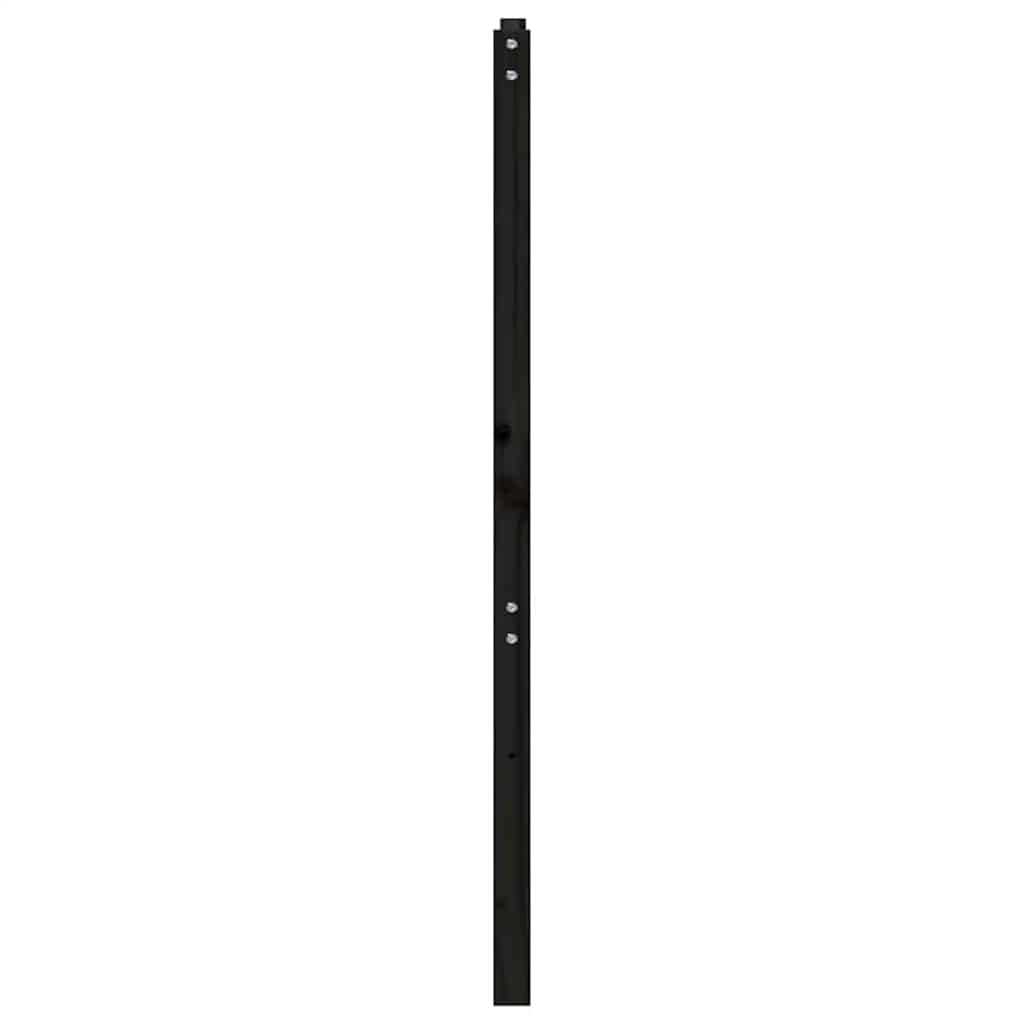 sengegærde 166x4x100 cm massivt fyrretræ sort