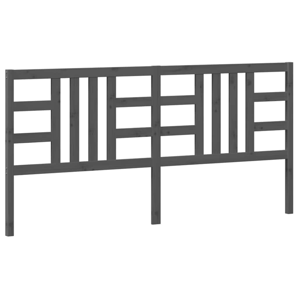 sengegærde 206x4x100 cm massivt fyrretræ grå