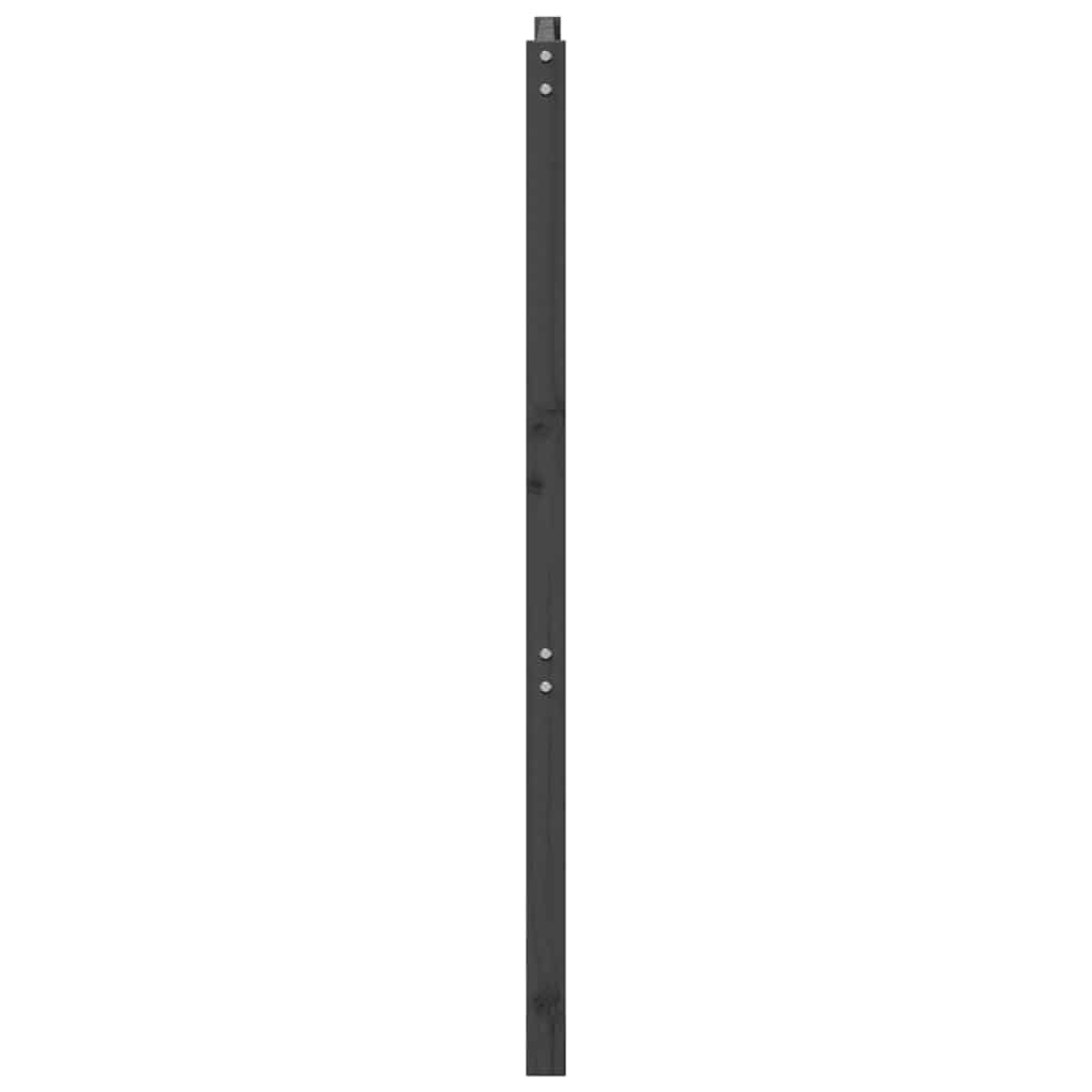 sengegærde 206x4x100 cm massivt fyrretræ grå
