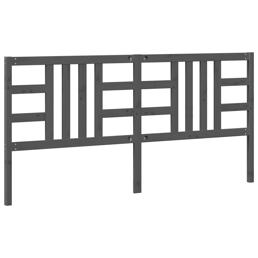 sengegærde 206x4x100 cm massivt fyrretræ grå