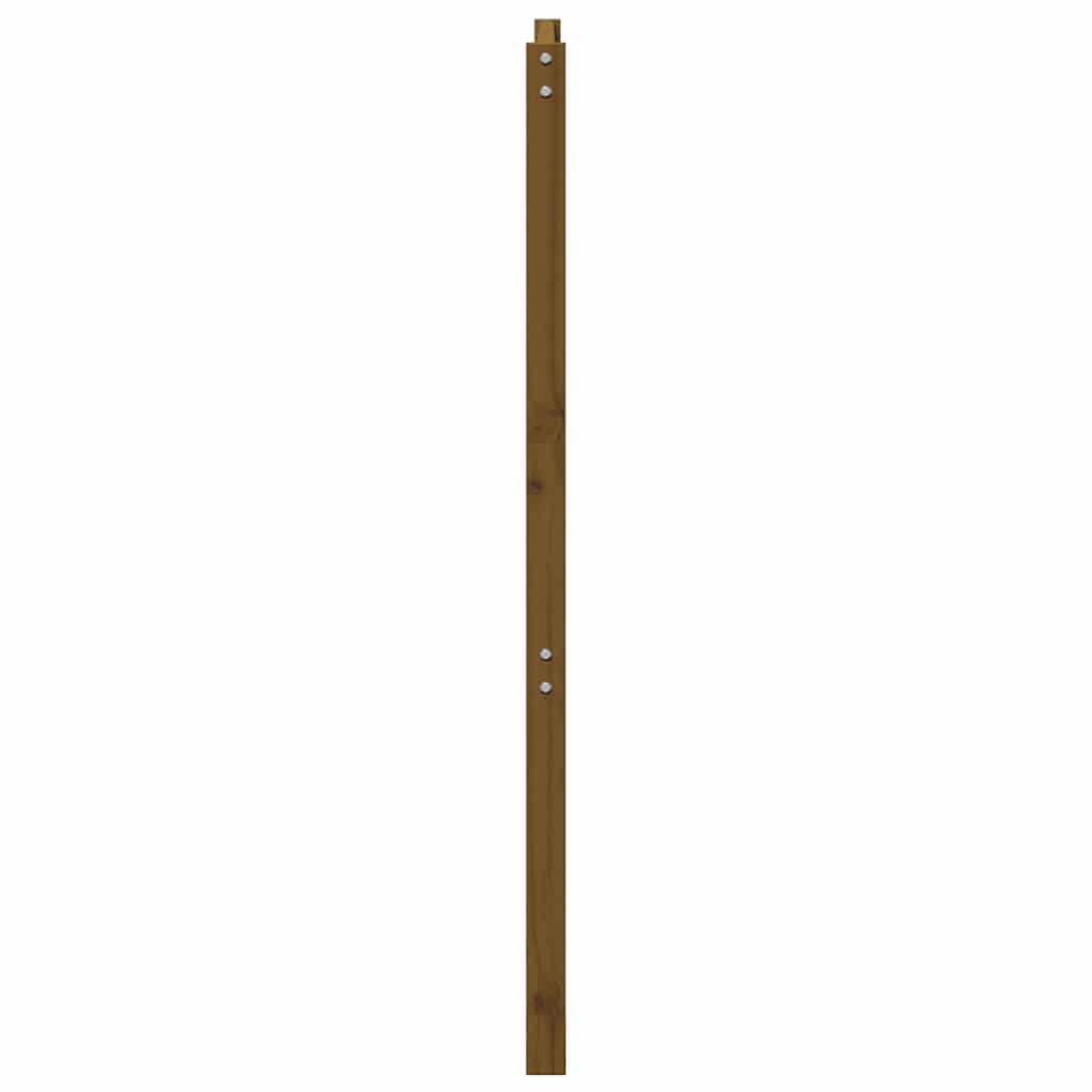 sengegærde 206x4x100 cm massivt fyrretræ gyldenbrun