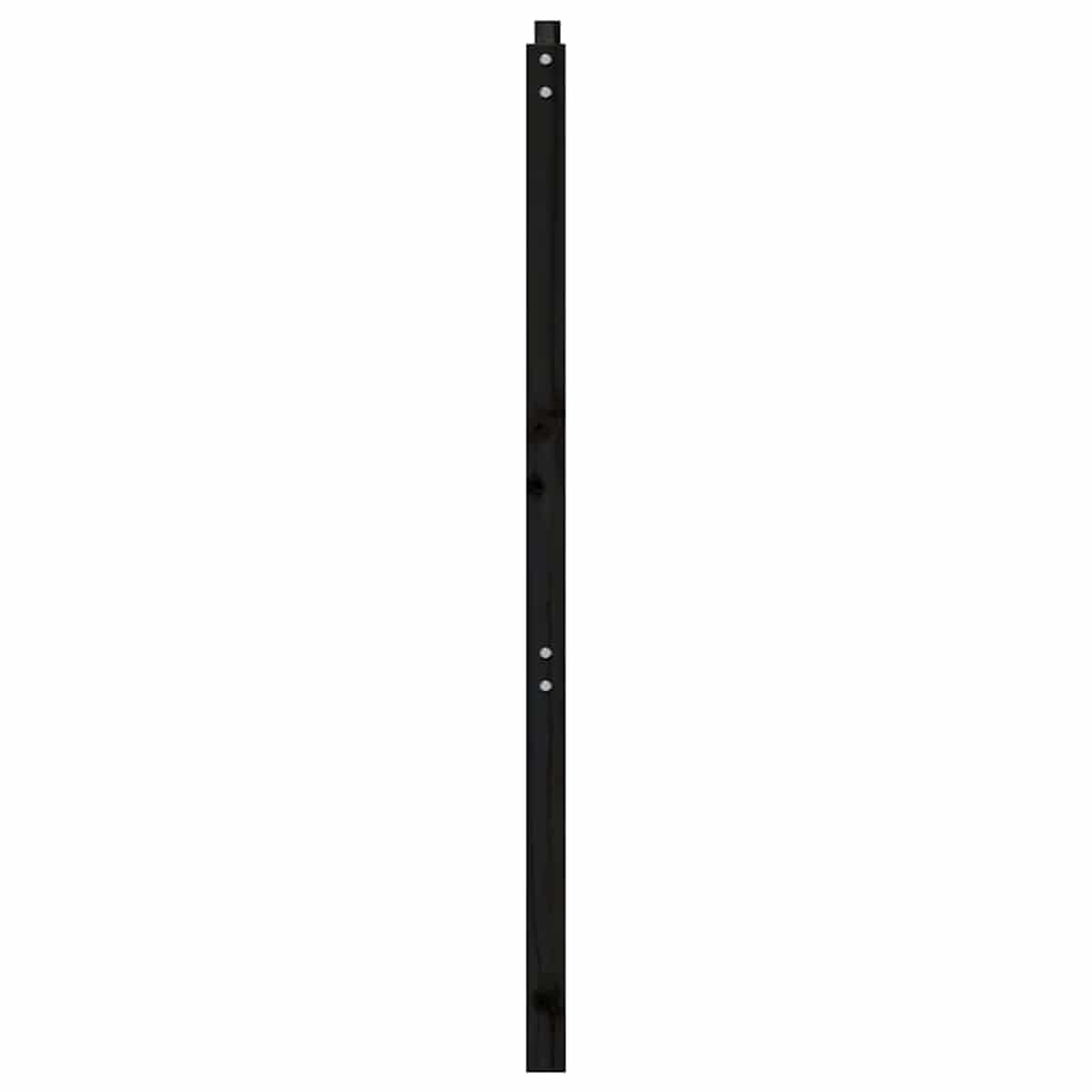 sengegærde 206x4x100 cm massivt fyrretræ sort