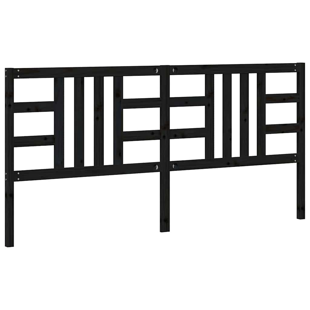 sengegærde 206x4x100 cm massivt fyrretræ sort