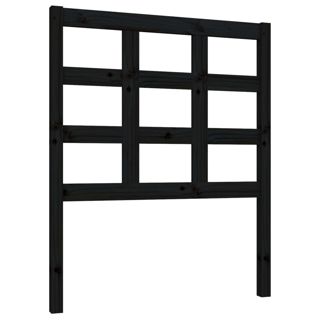 sengegærde 80,5x4x100 cm massivt fyrretræ sort