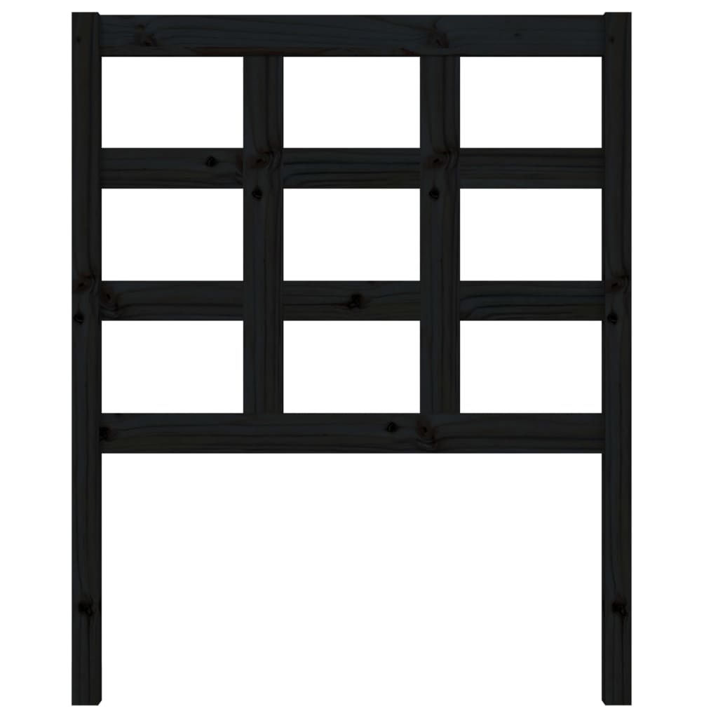 sengegærde 80,5x4x100 cm massivt fyrretræ sort