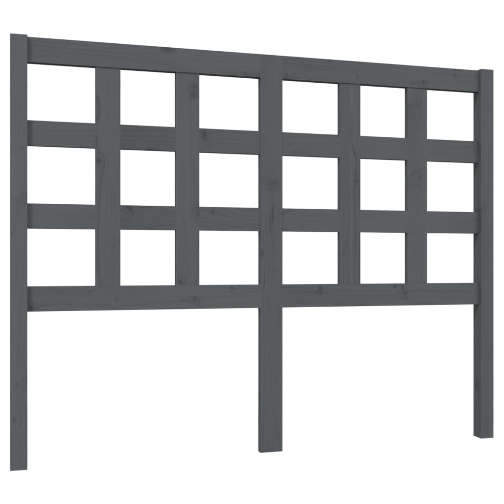 sengegærde 125,5x4x100 cm massivt fyrretræ grå