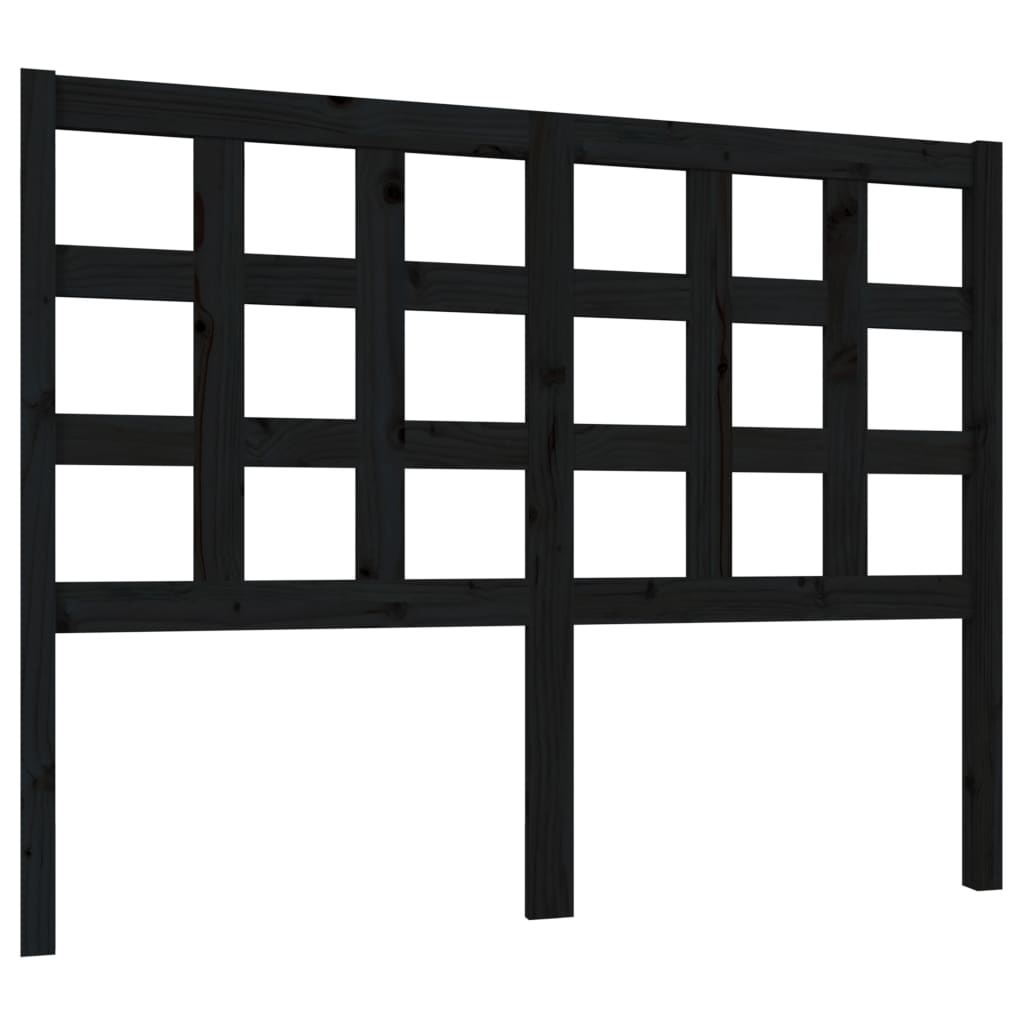 sengegærde 125,5x4x100 cm massivt fyrretræ sort