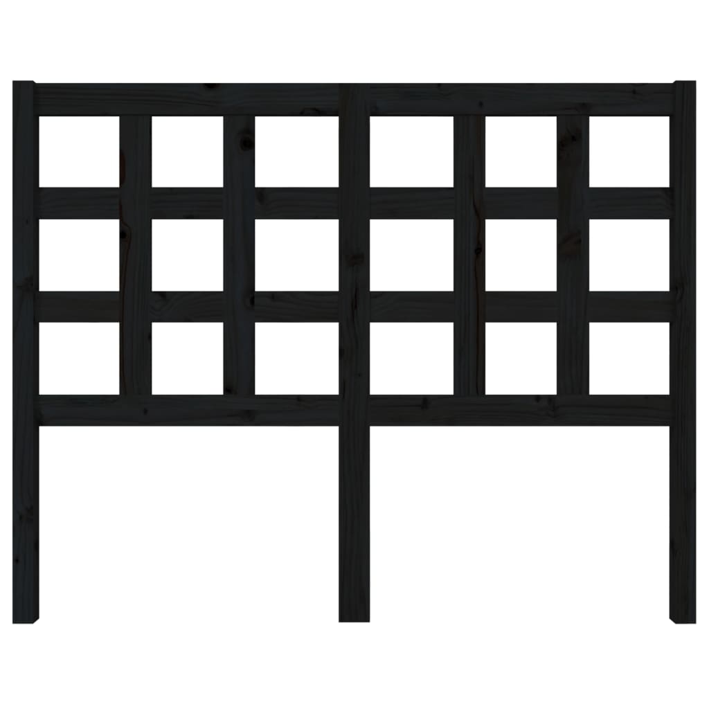 sengegærde 125,5x4x100 cm massivt fyrretræ sort