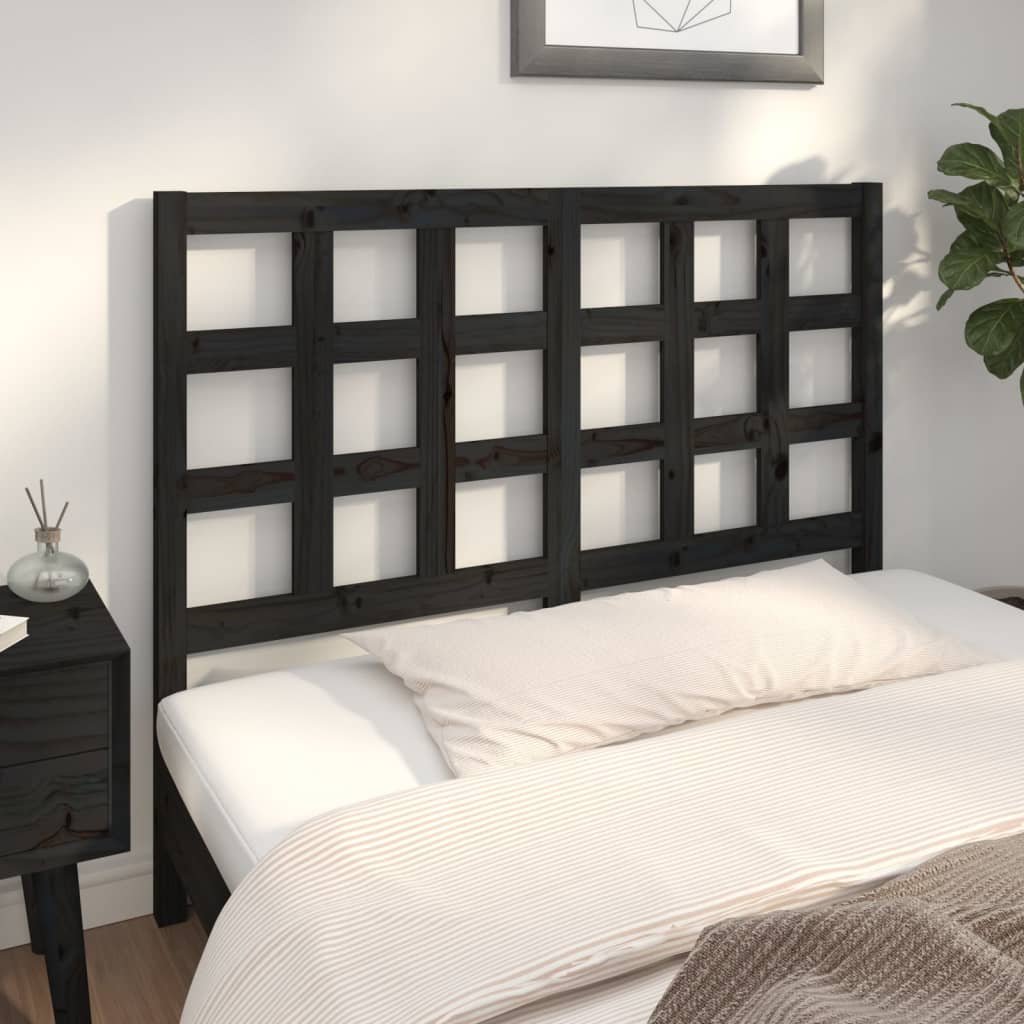 sengegærde 125,5x4x100 cm massivt fyrretræ sort