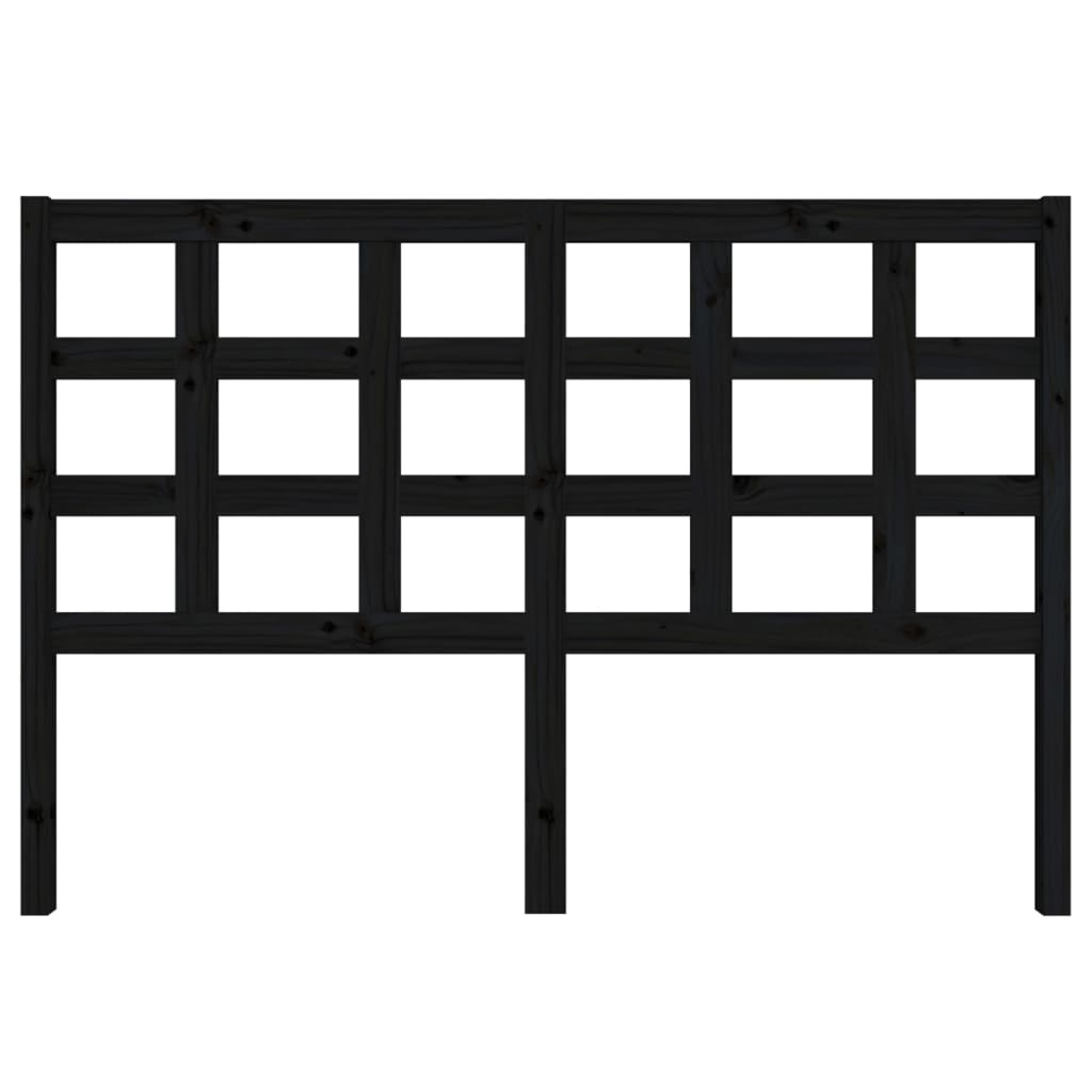 sengegærde 145,5x4x100 cm massivt fyrretræ sort