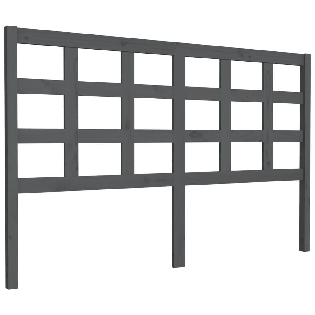 sengegavl 156x4x100 cm massivt fyrretræ grå
