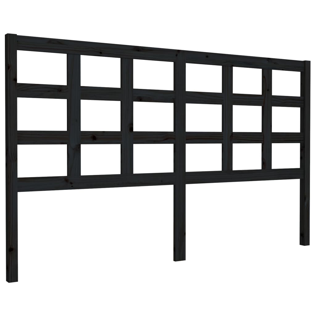 sengegærde 165,5x4x100 cm massivt fyrretræ sort