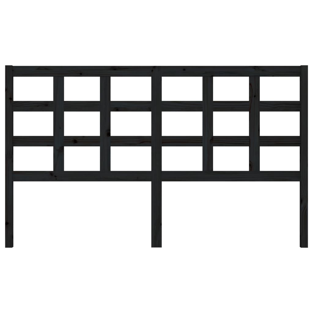 sengegærde 165,5x4x100 cm massivt fyrretræ sort