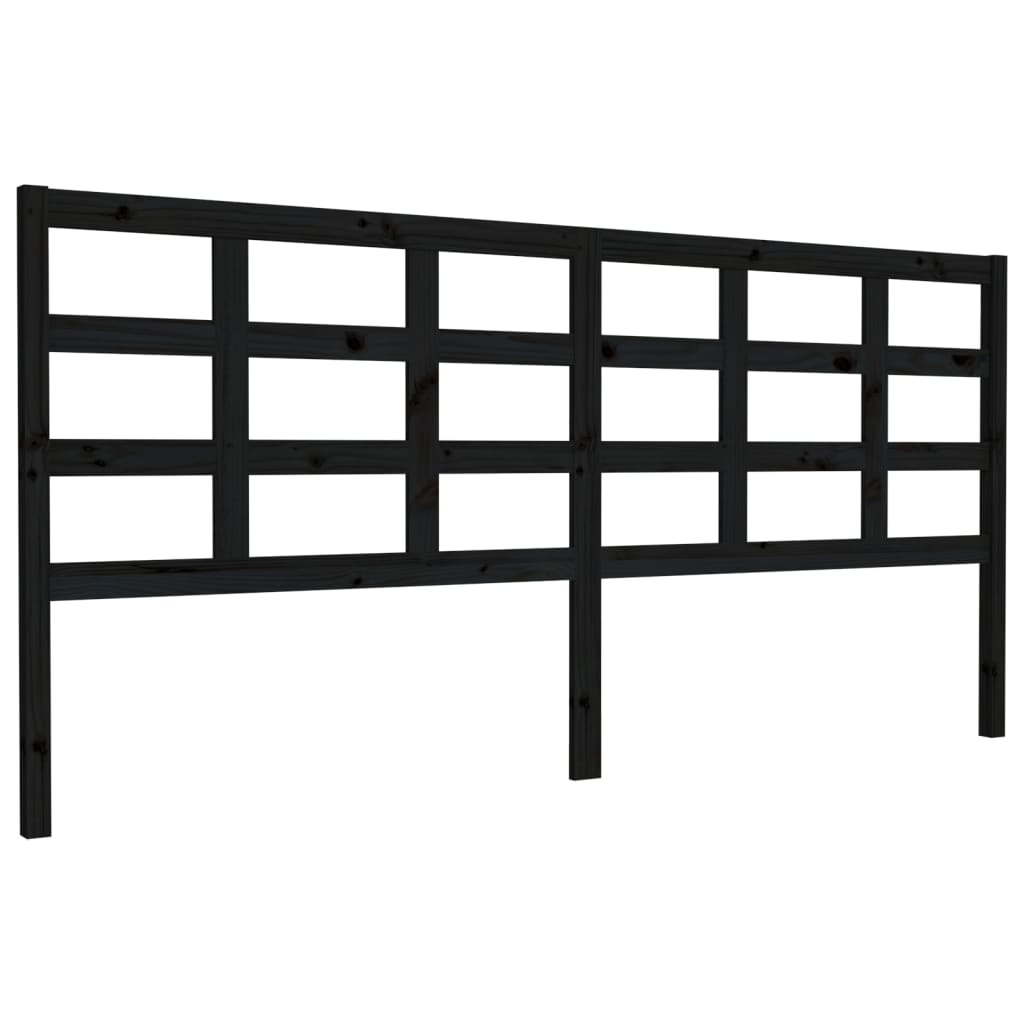 sengegærde 205,5x4x100 cm massivt fyrretræ sort