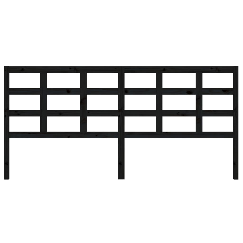 sengegærde 205,5x4x100 cm massivt fyrretræ sort